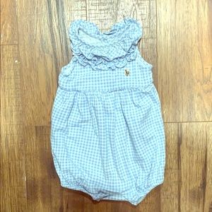 Ralph Lauren gingham one piece baby outfit